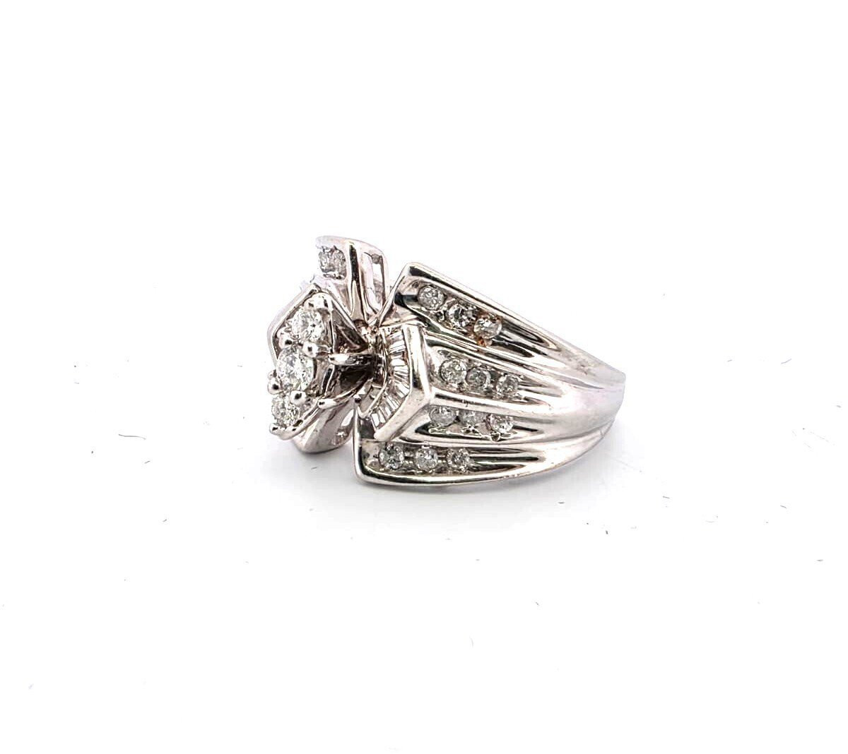 White Gold Ring With Diamonds-photo-2