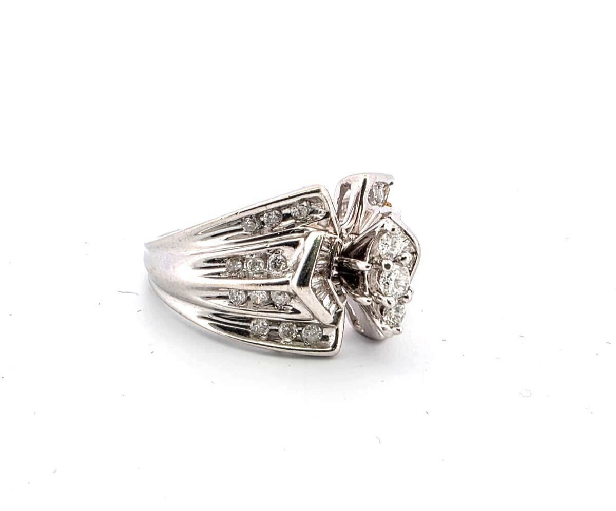 White Gold Ring With Diamonds-photo-3