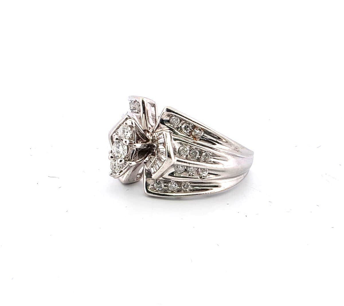 White Gold Ring With Diamonds-photo-2
