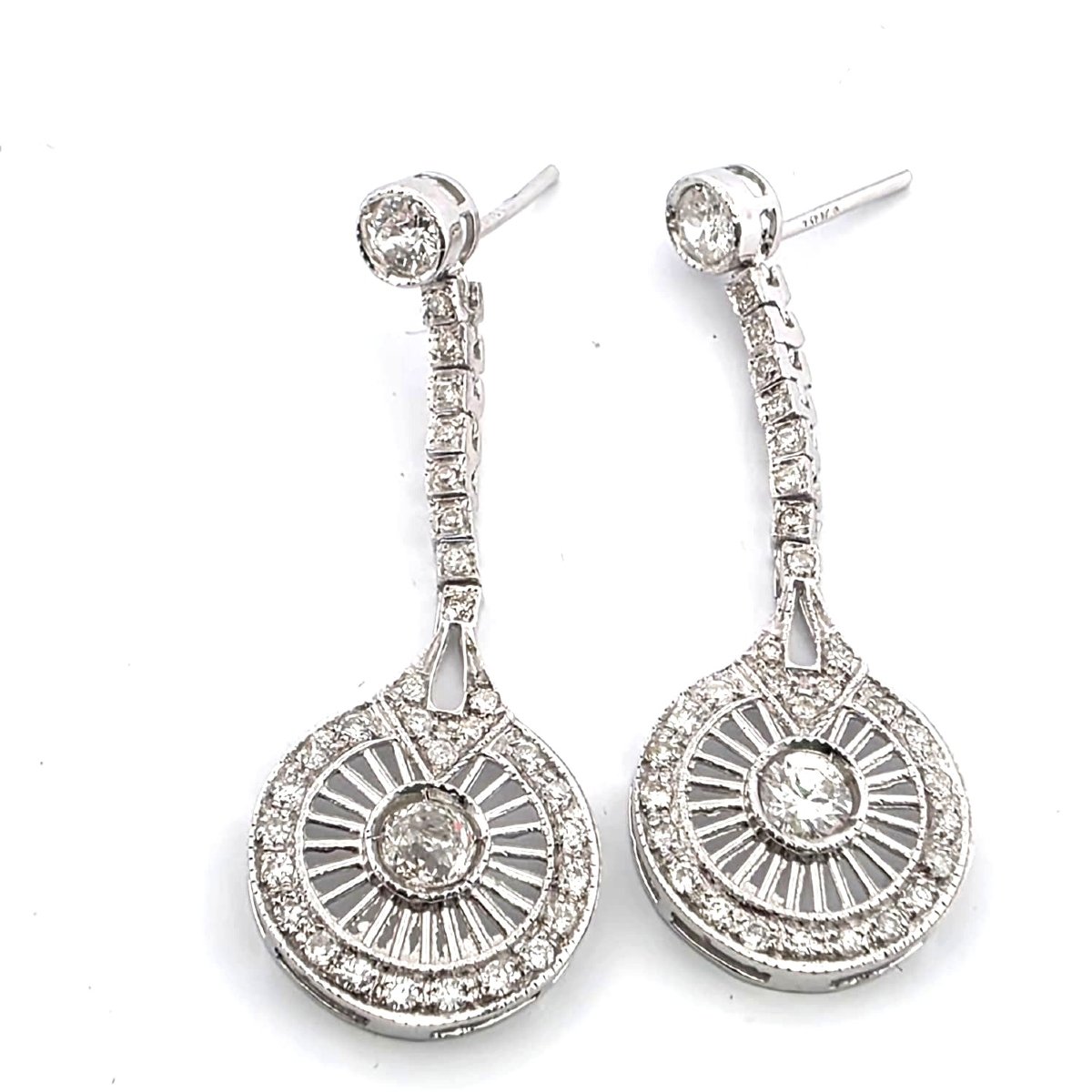 18kt White Gold 180' Workmanship Earrings With Diamonds-photo-4