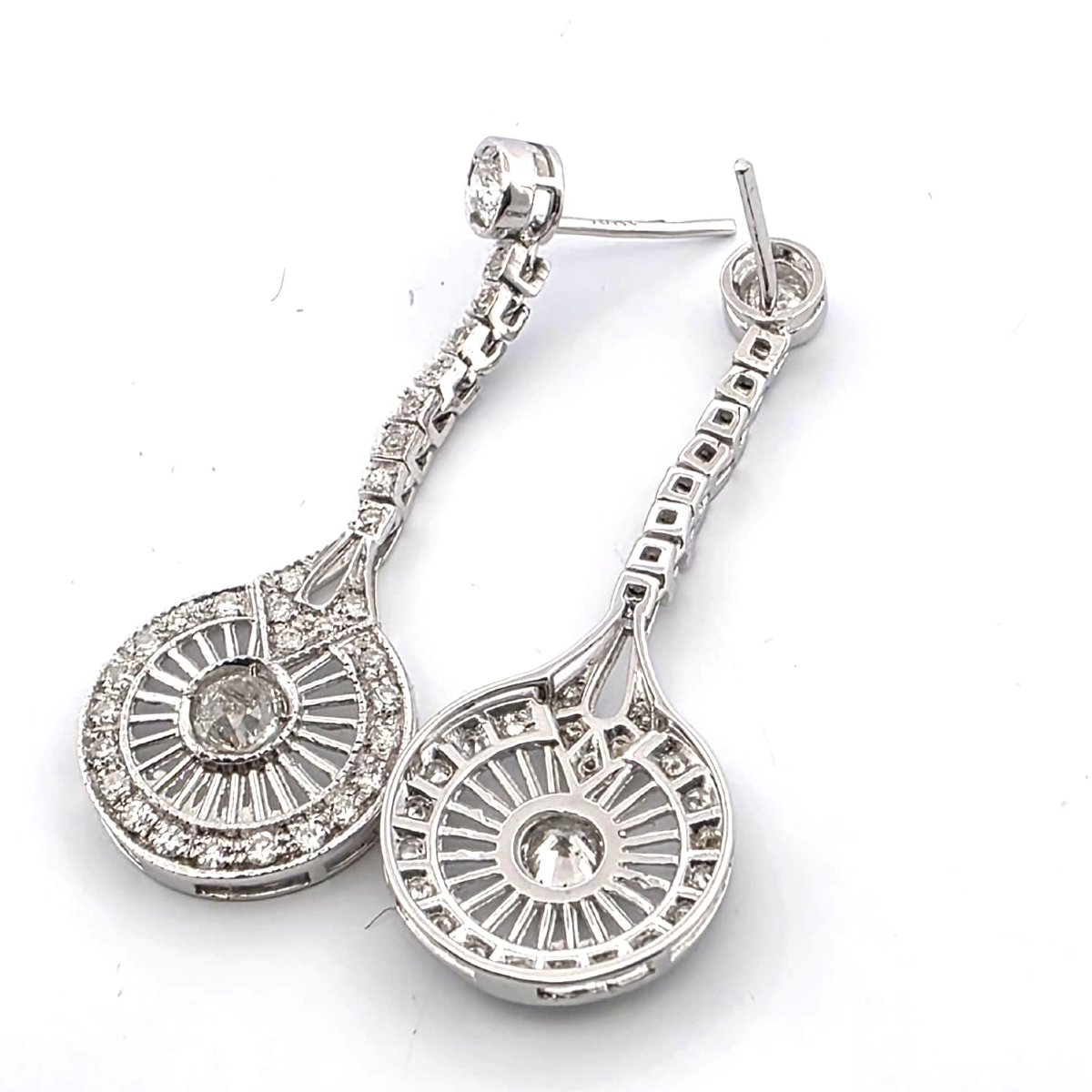 18kt White Gold 180' Workmanship Earrings With Diamonds-photo-1