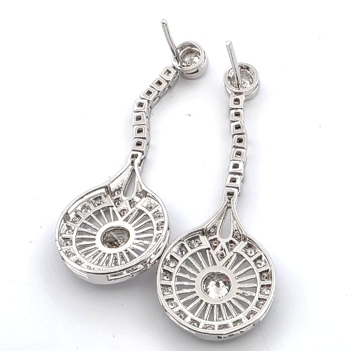 18kt White Gold 180' Workmanship Earrings With Diamonds-photo-2