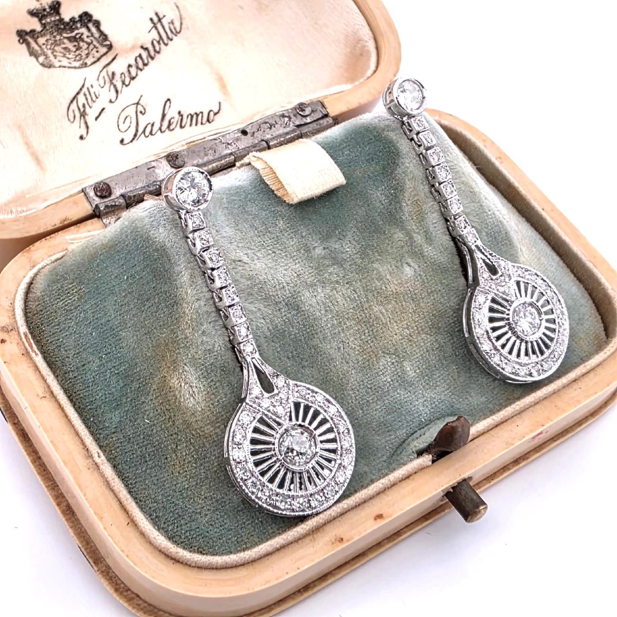 18kt White Gold 180' Workmanship Earrings With Diamonds-photo-8