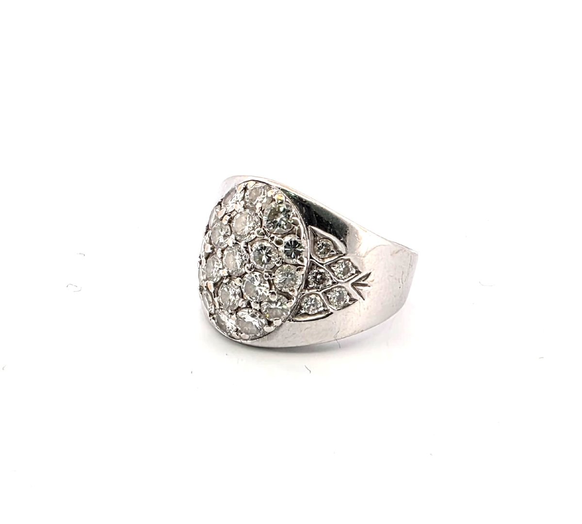 18kt White Gold 70' Ring With Diamond Peacock-photo-3