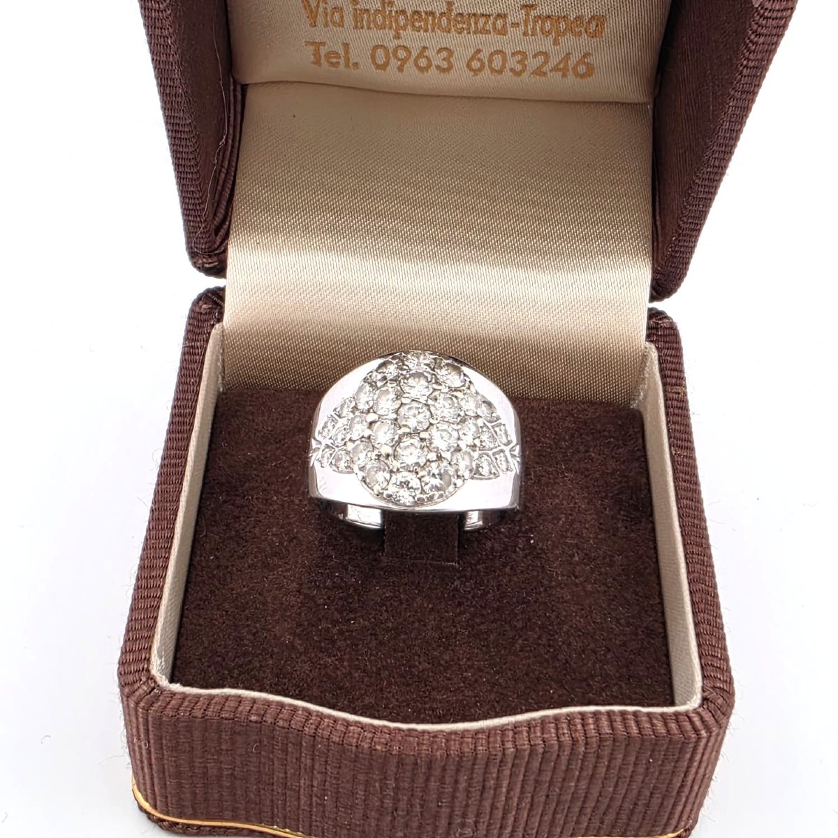 18kt White Gold 70' Ring With Diamond Peacock-photo-6