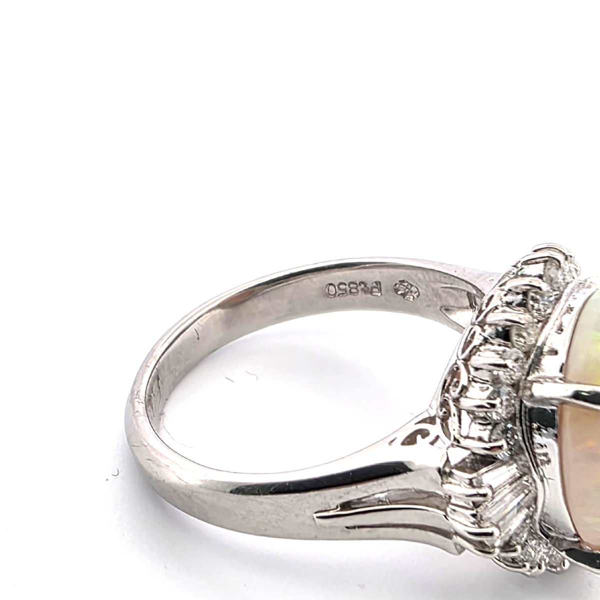 Platinum Ring With Opal Ethiopia And Diamonds-photo-2