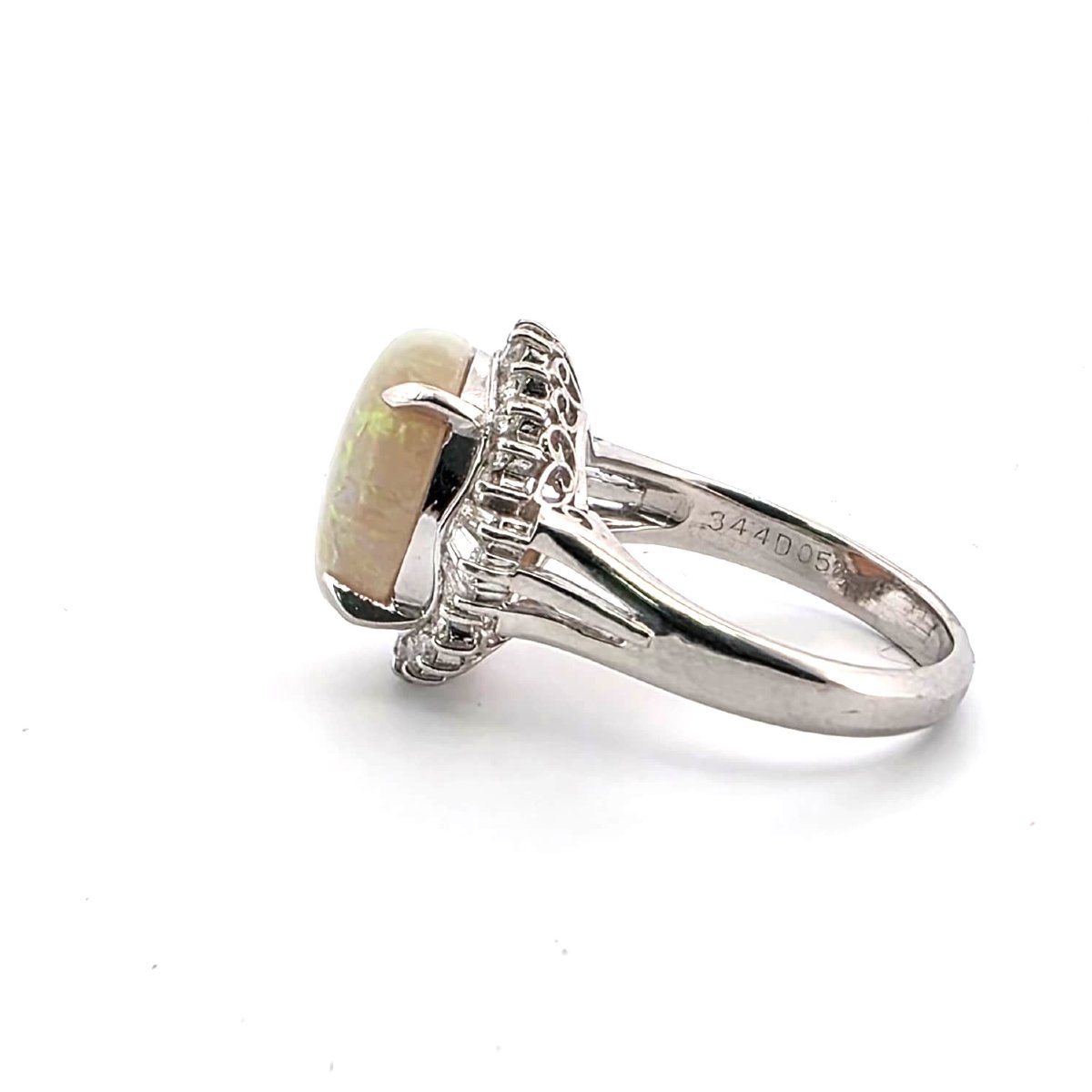 Platinum Ring With Opal Ethiopia And Diamonds-photo-5