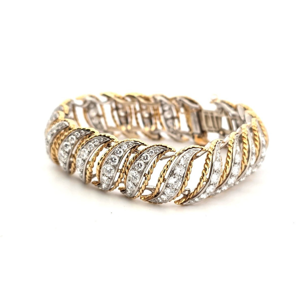 40' - 50' Platinum And Gold Diamond Bracelet