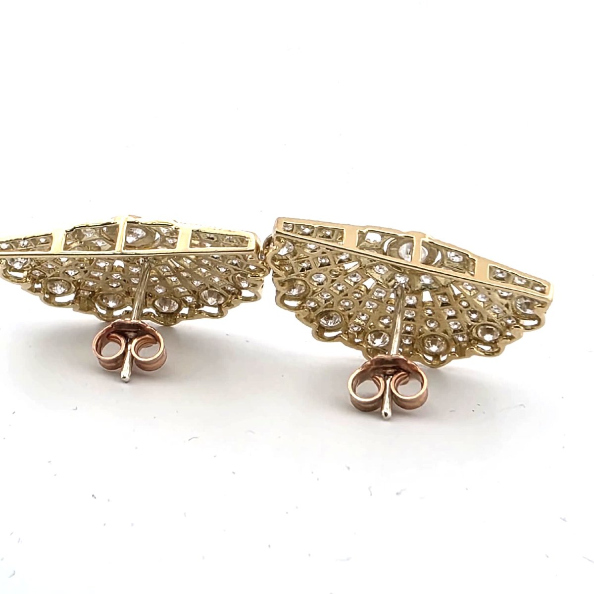 18kt Yellow Gold 40' Earrings With Diamonds-photo-2