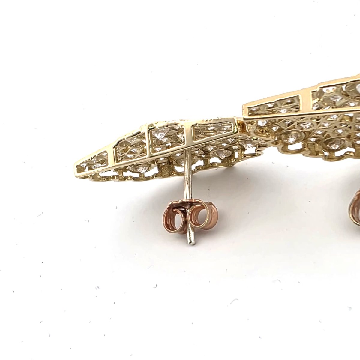 18kt Yellow Gold 40' Earrings With Diamonds-photo-1