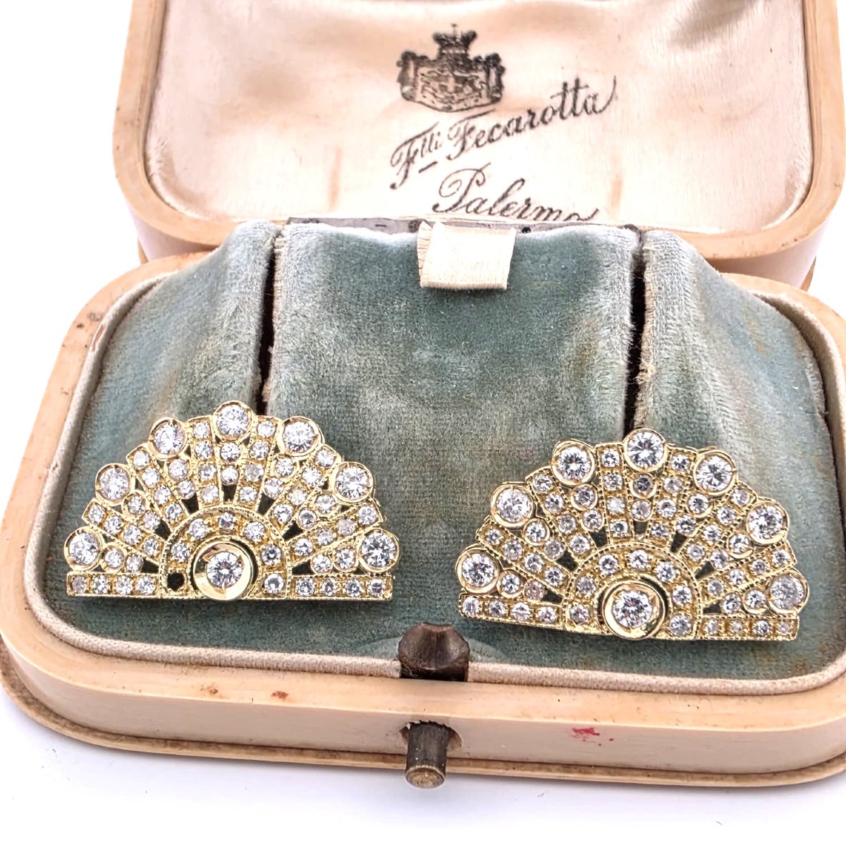 18kt Yellow Gold 40' Earrings With Diamonds-photo-5