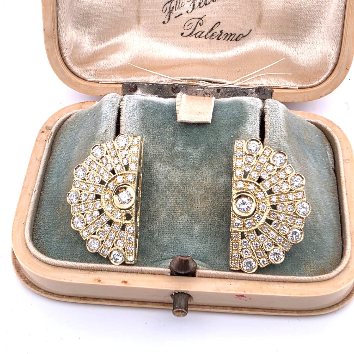 18kt Yellow Gold 40' Earrings With Diamonds-photo-6