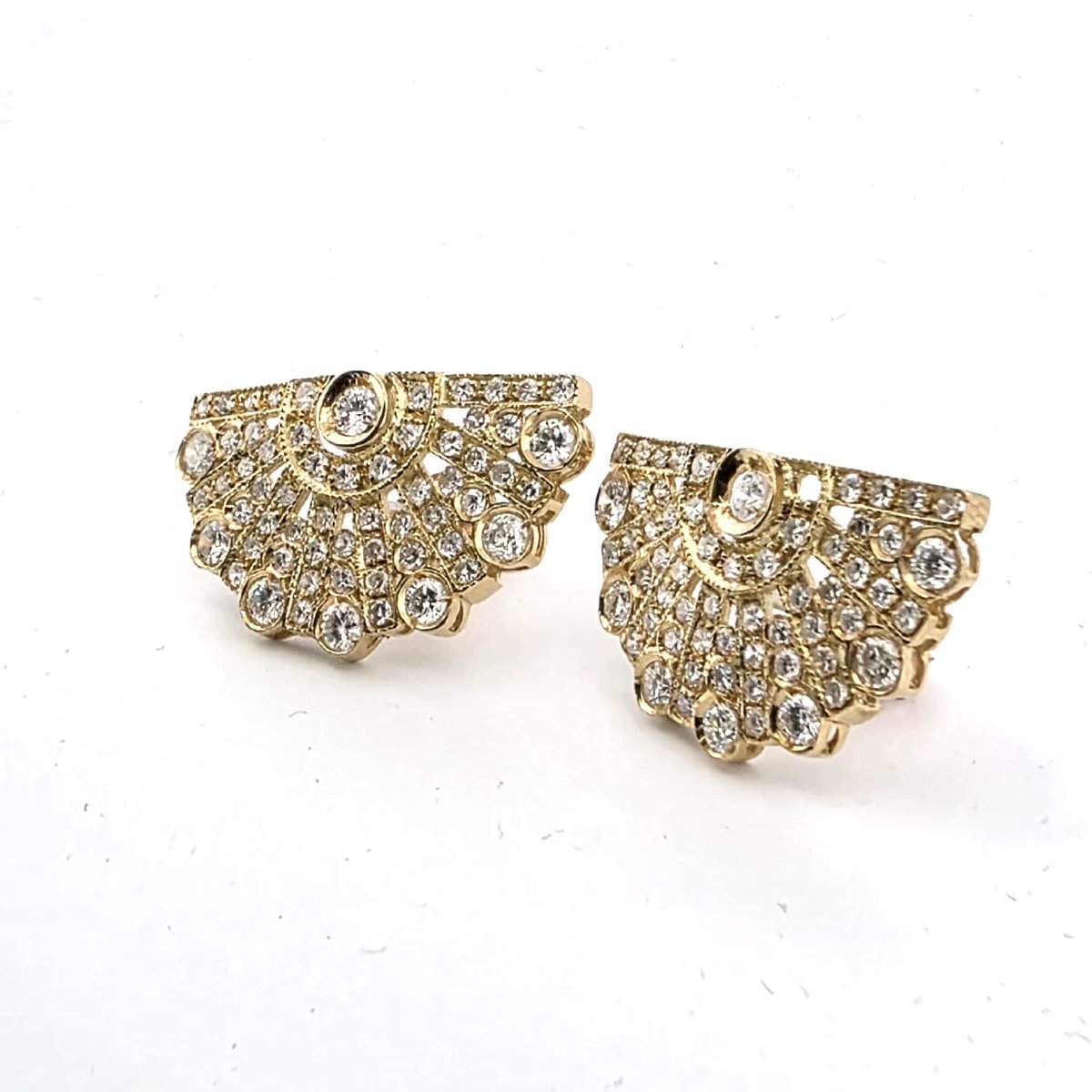 18kt Yellow Gold 40' Earrings With Diamonds-photo-7