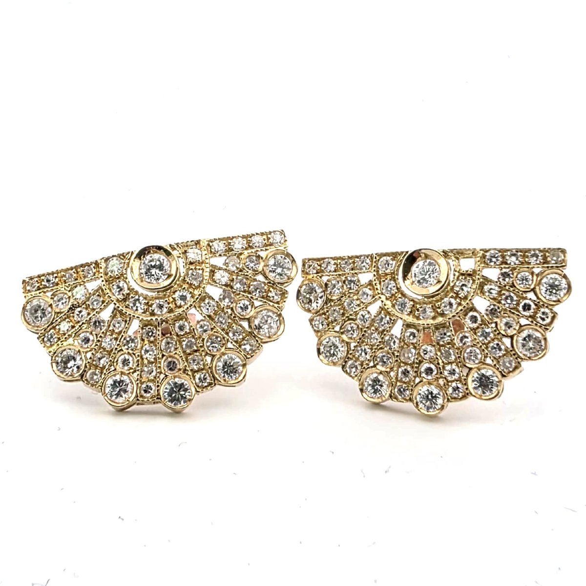 18kt Yellow Gold 40' Earrings With Diamonds-photo-8