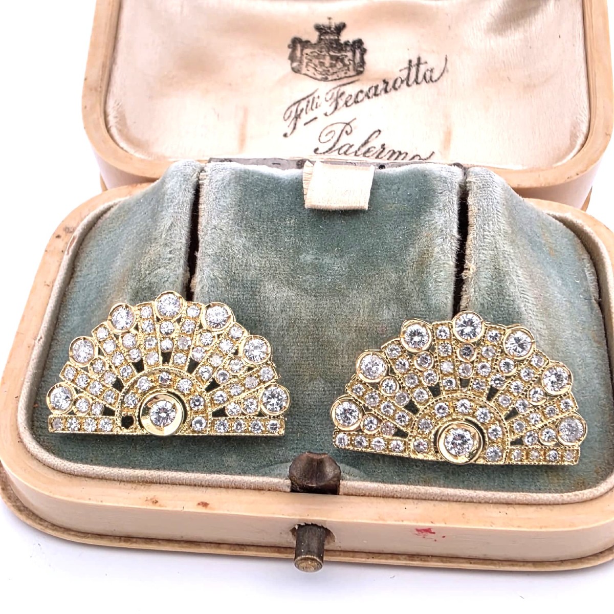 18kt Yellow Gold 40' Earrings With Diamonds