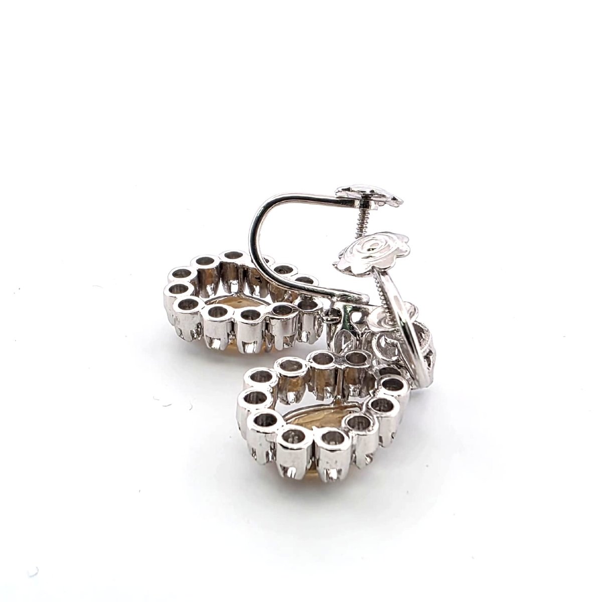 18kt White Gold 40/50' Earrings With Drop Citrus And Diamonds-photo-1