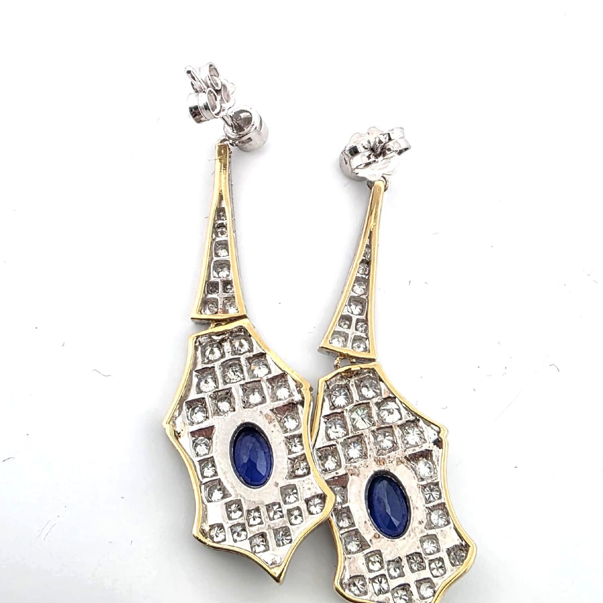 18-karat White Gold Earrings With Sapphires And Diamonds-photo-4