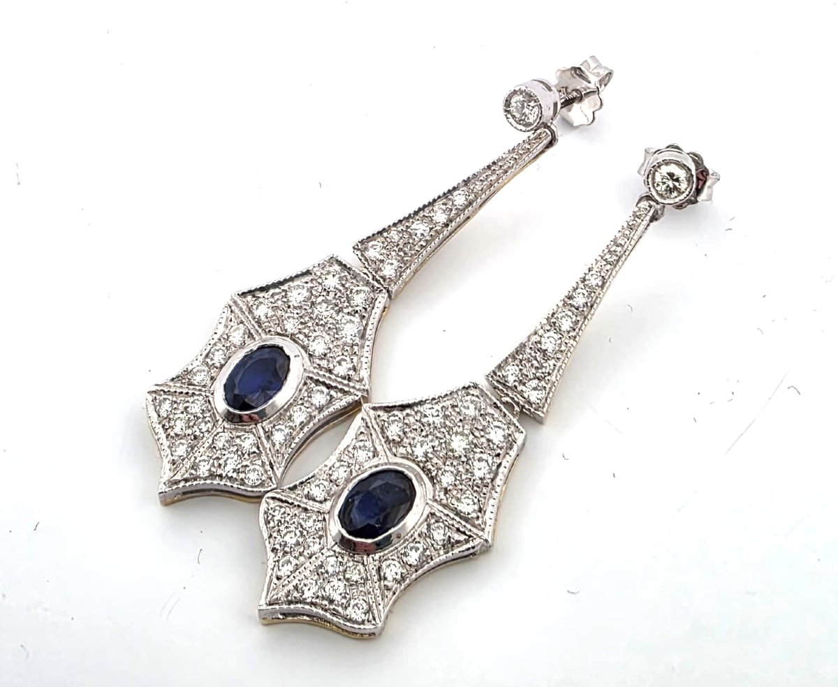 18-karat White Gold Earrings With Sapphires And Diamonds-photo-6