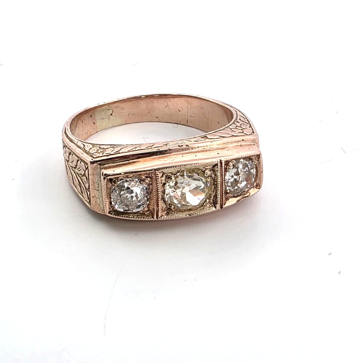 14k Rose Gold Ring With Diamonds-photo-2