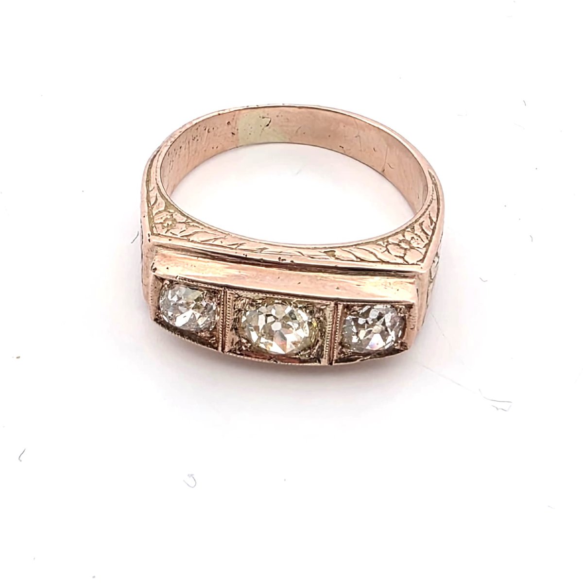 14k Rose Gold Ring With Diamonds-photo-3