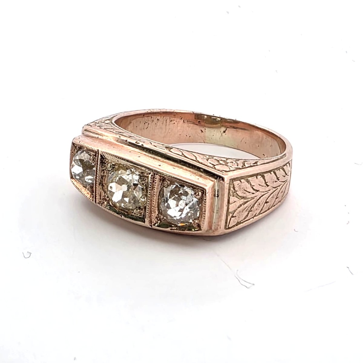 14k Rose Gold Ring With Diamonds-photo-3