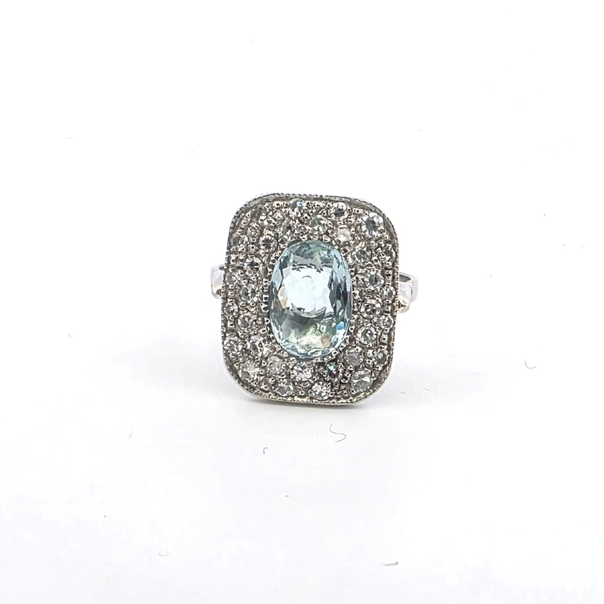 18-karat White Gold Ring With Aquamarine And Diamonds-photo-5