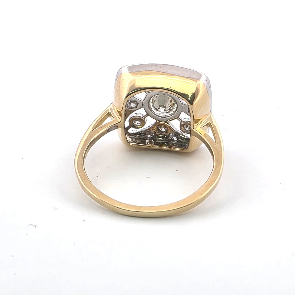 Bague en or blanc et jaune 18kt avec diamants-photo-2