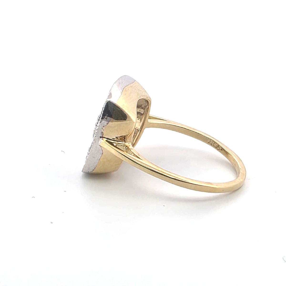 Bague en or blanc et jaune 18kt avec diamants-photo-3
