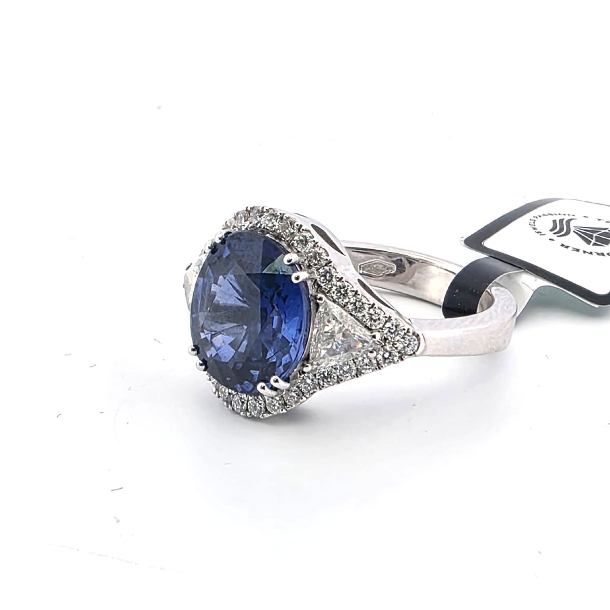 Bague en platine avec saphir et diamants-photo-2