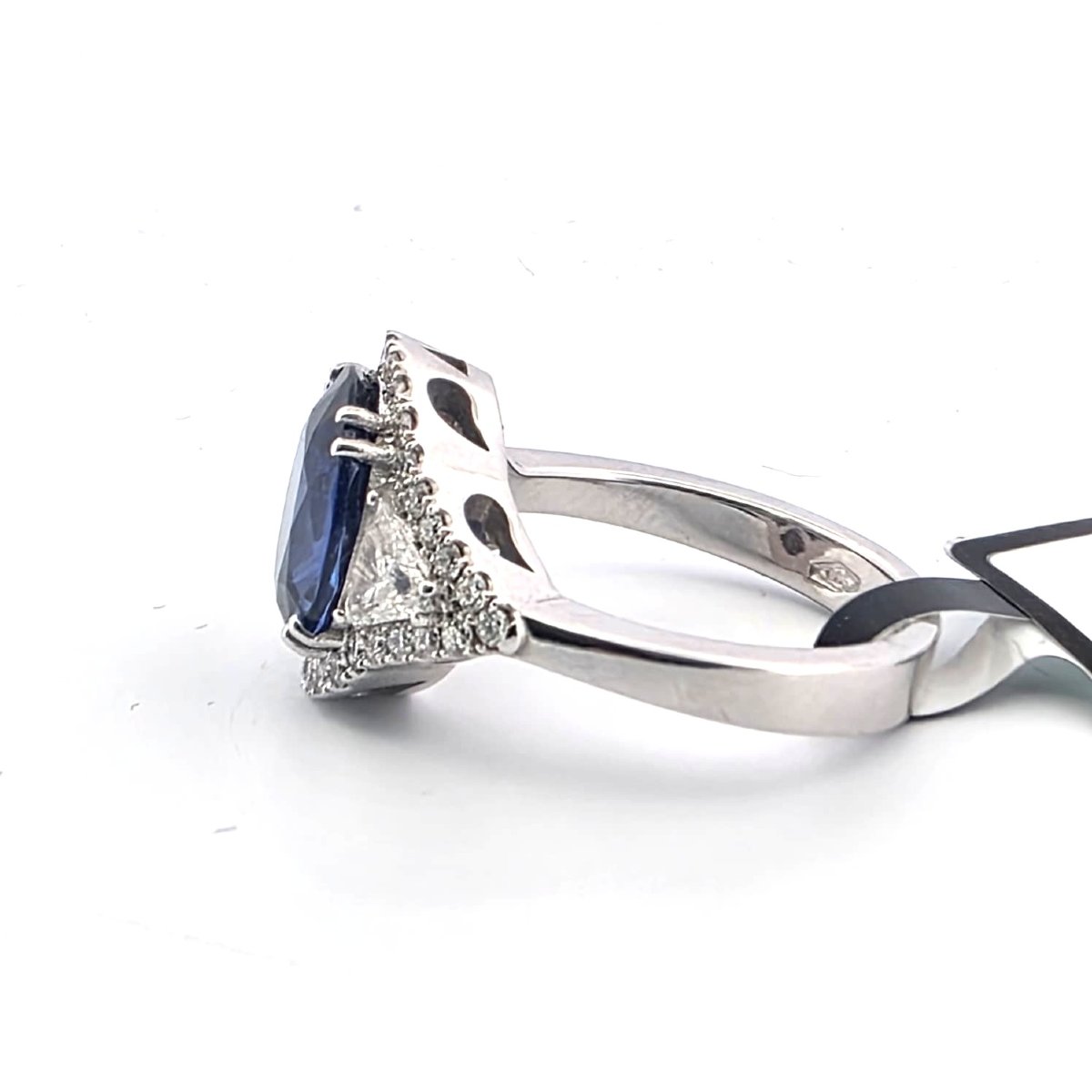 Bague en platine avec saphir et diamants-photo-2