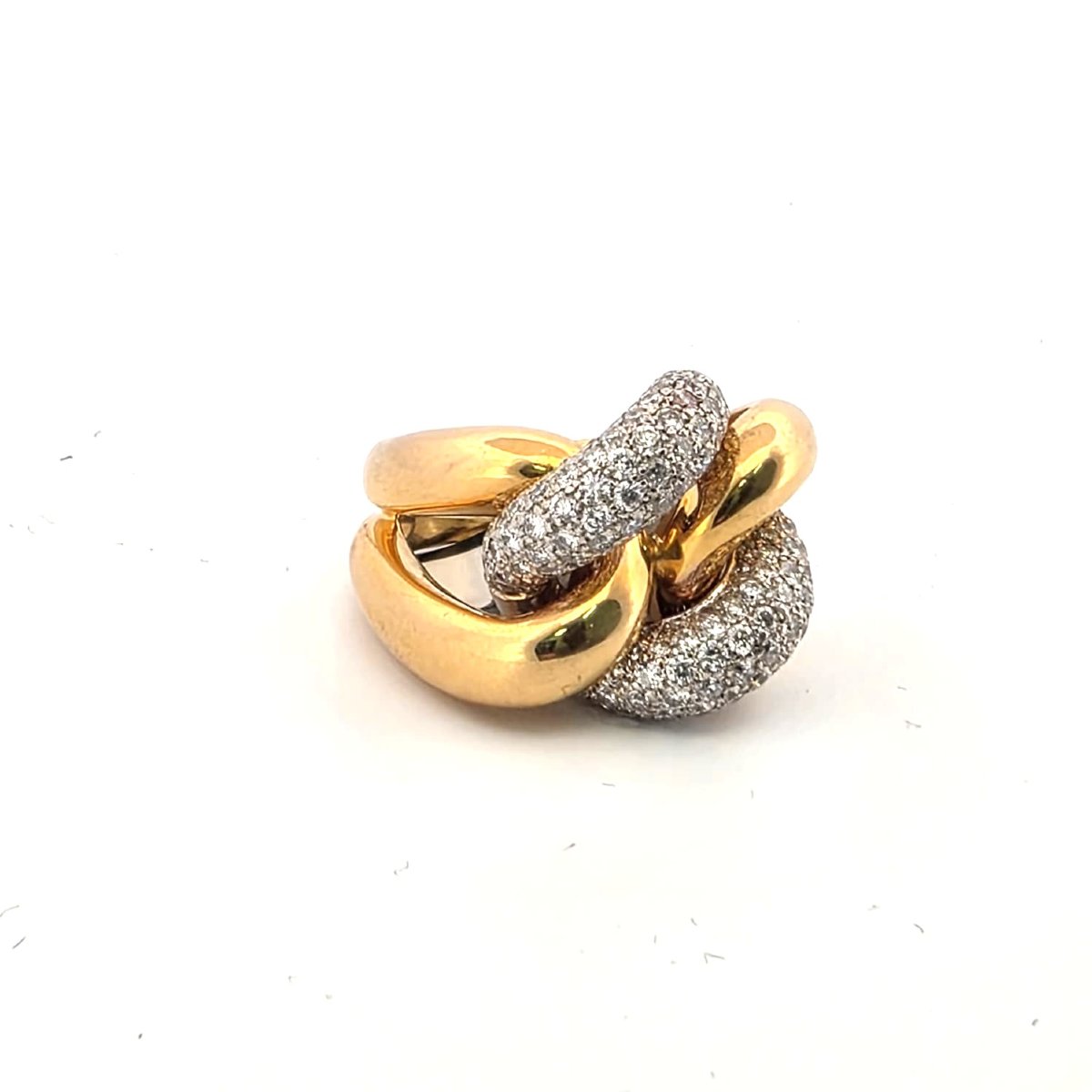 Soft-link Ring In 18k White And Yellow Gold-photo-2
