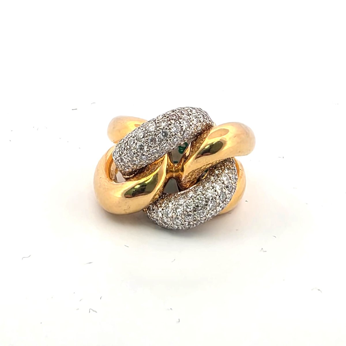 Soft-link Ring In 18k White And Yellow Gold-photo-3