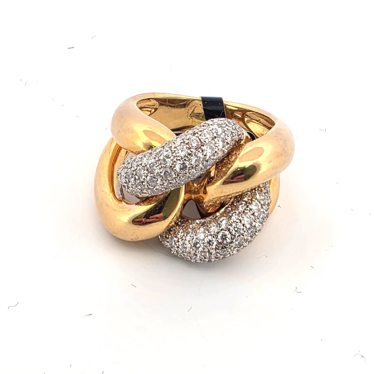 Soft-link Ring In 18k White And Yellow Gold-photo-3