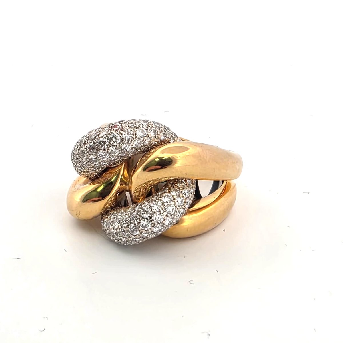 Soft-link Ring In 18k White And Yellow Gold-photo-7