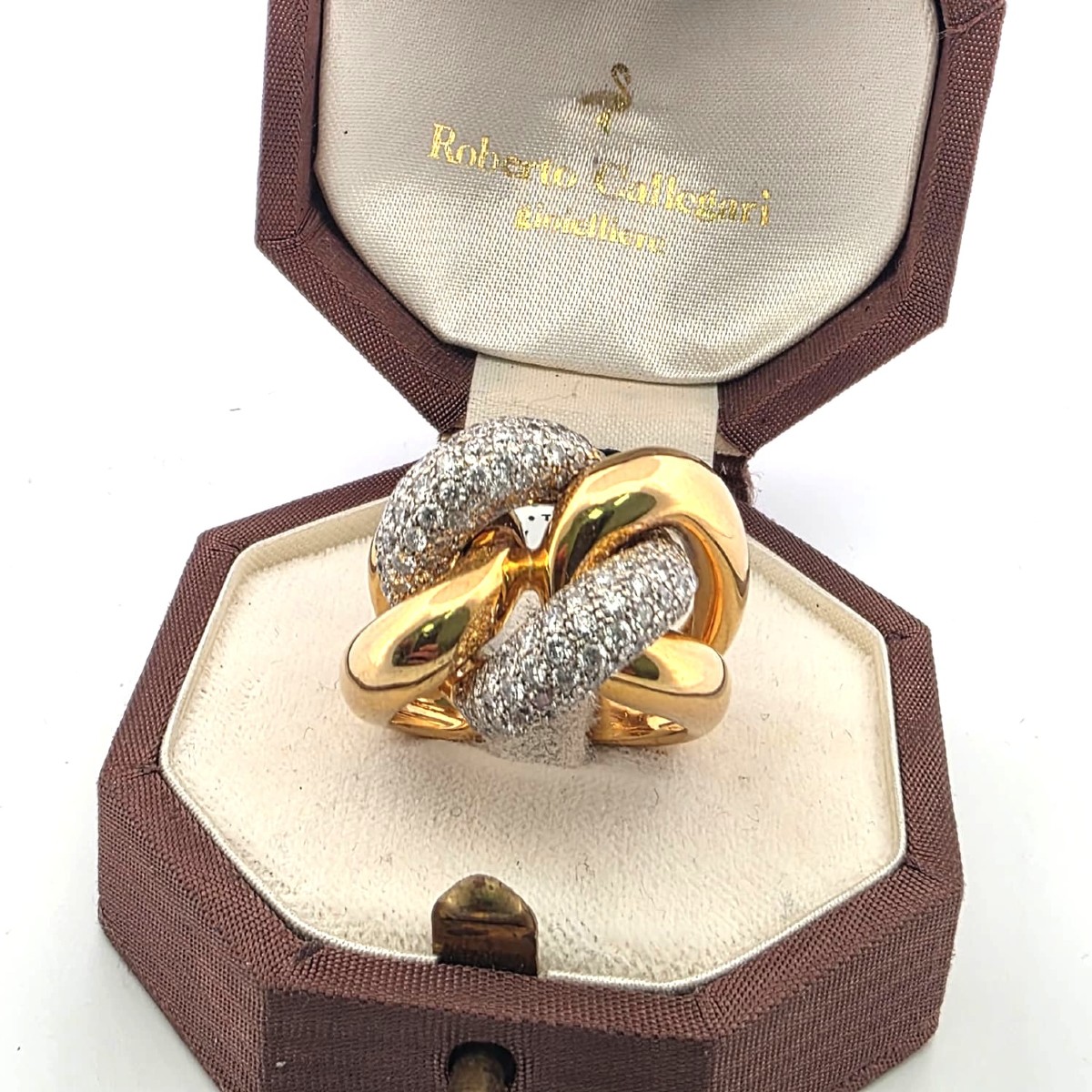 Soft-link Ring In 18k White And Yellow Gold