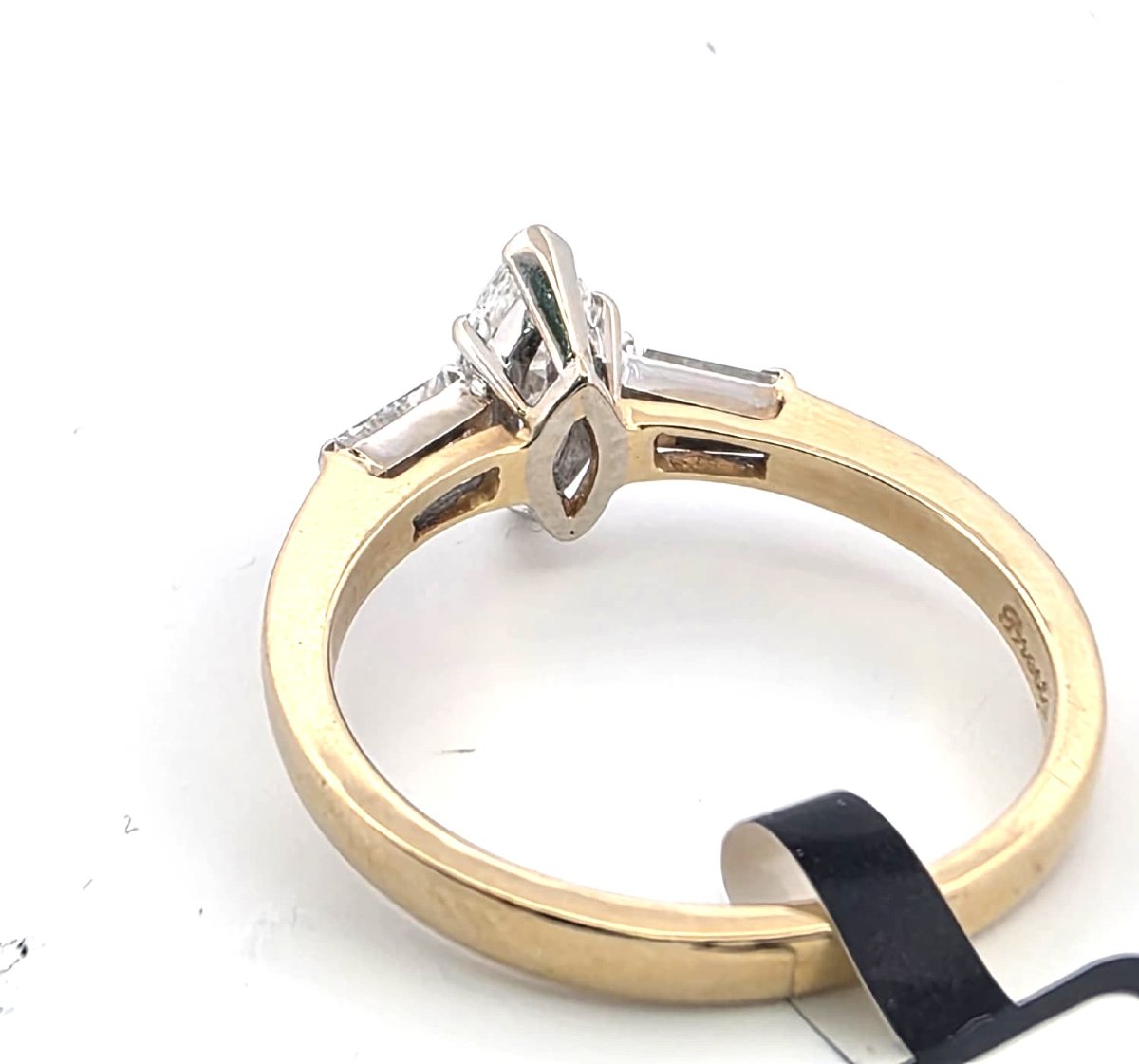 Bague en or jaune 18kt avec diamants-photo-2