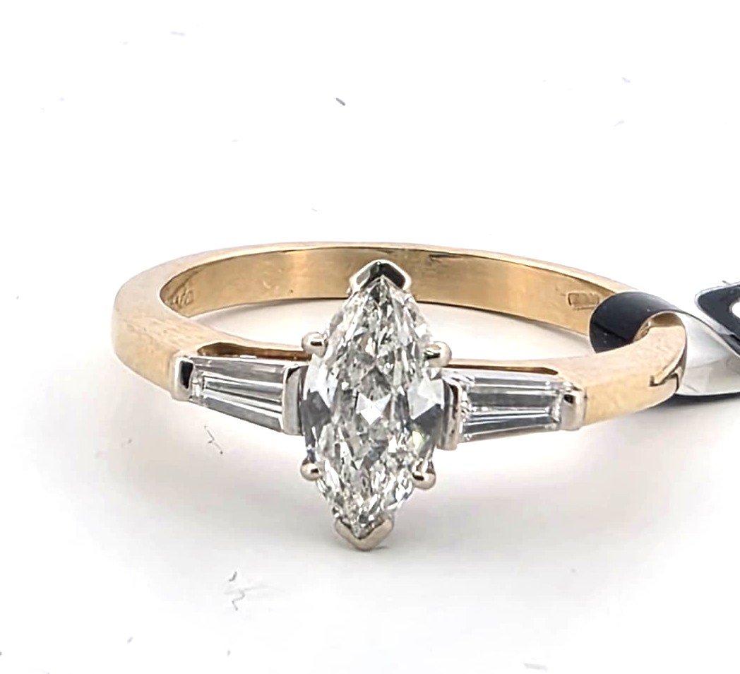 Bague en or jaune 18kt avec diamants-photo-5
