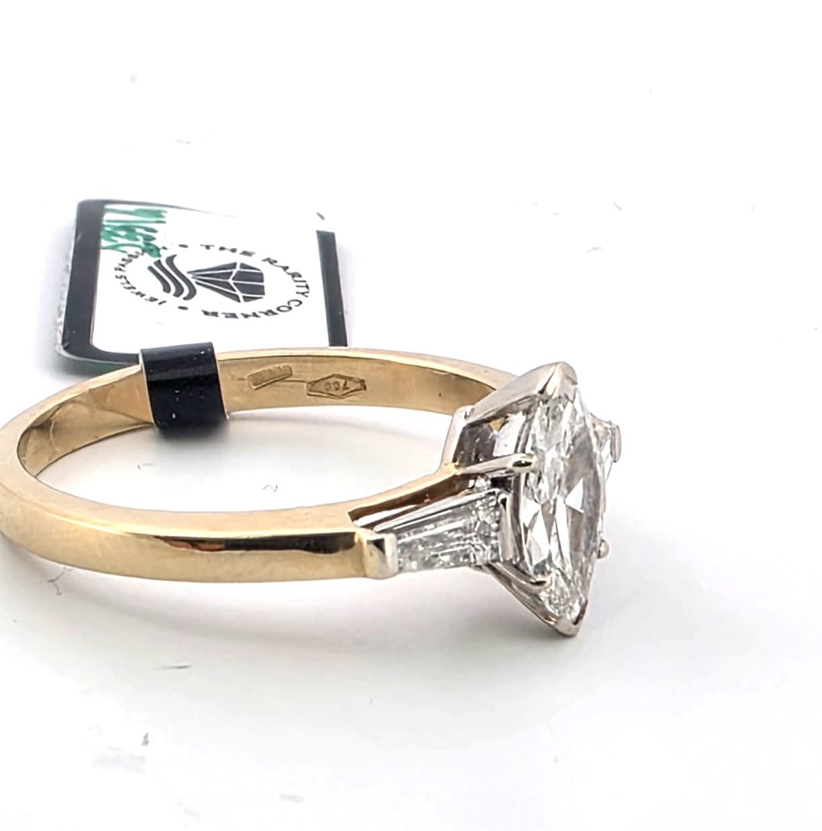 Bague en or jaune 18kt avec diamants-photo-7