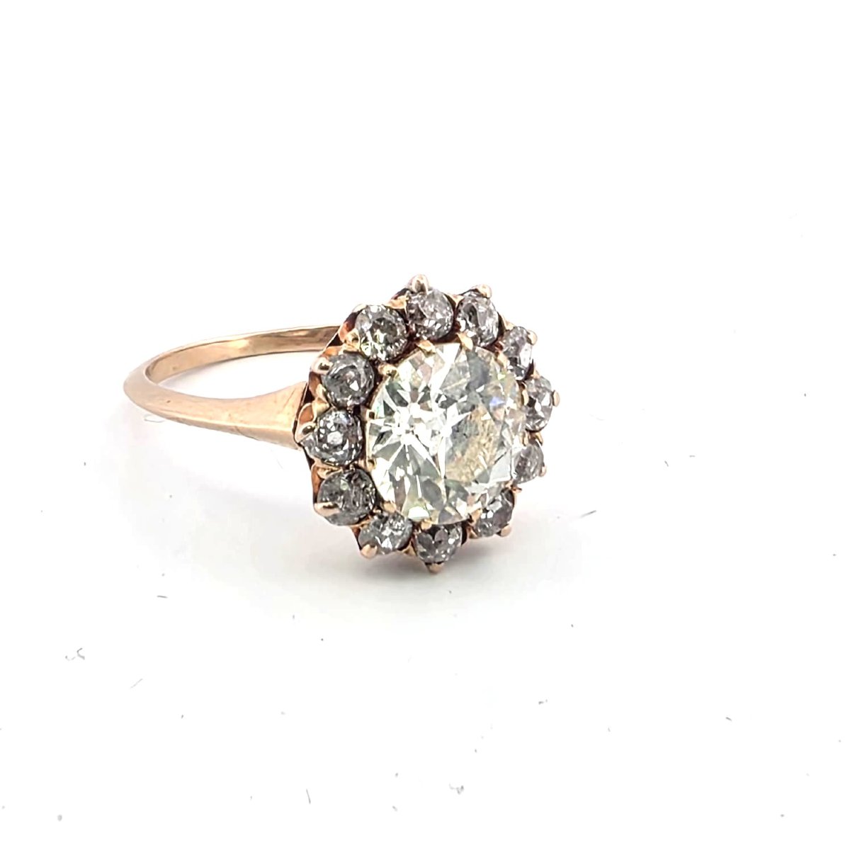 18-karat Yellow Gold Victorian Ring With A Center Diamond And Accent Diamonds-photo-4