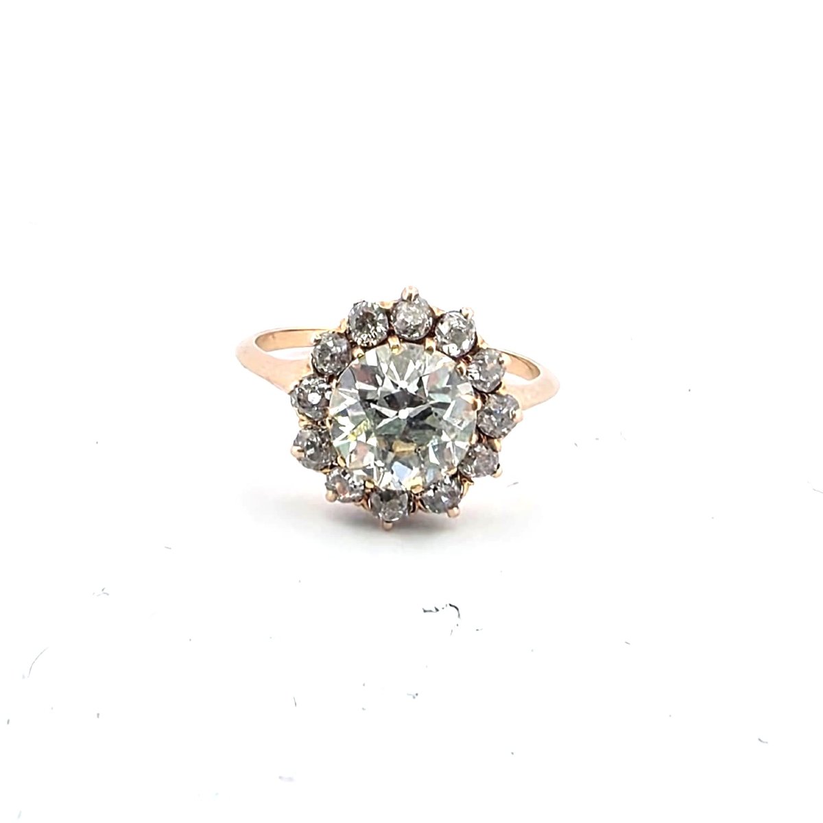 18-karat Yellow Gold Victorian Ring With A Center Diamond And Accent Diamonds-photo-1