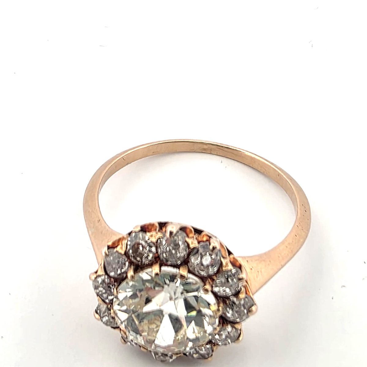 18-karat Yellow Gold Victorian Ring With A Center Diamond And Accent Diamonds-photo-3