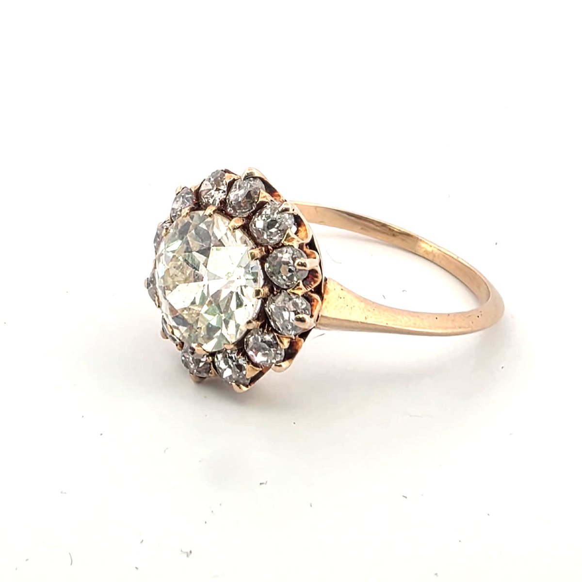 18-karat Yellow Gold Victorian Ring With A Center Diamond And Accent Diamonds-photo-5