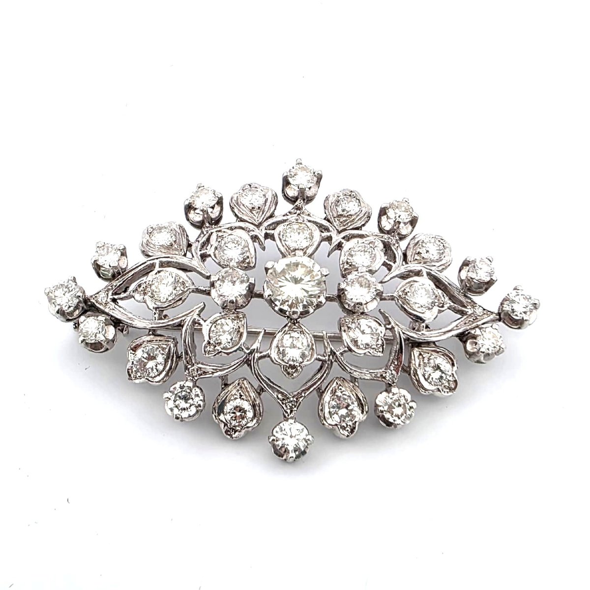 Broche en or blanc 18 kt avec diamants-photo-5