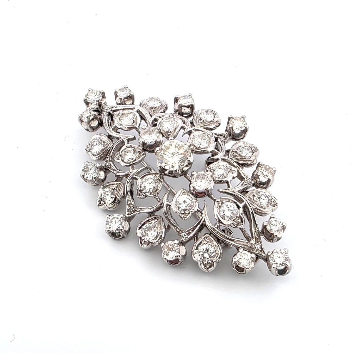 Broche en or blanc 18 kt avec diamants-photo-6