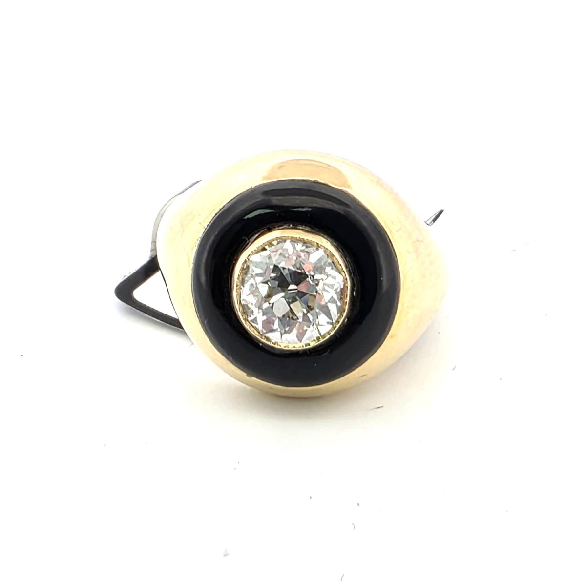 18-karat Yellow Gold Ring With A Diamond And Onyx-photo-4