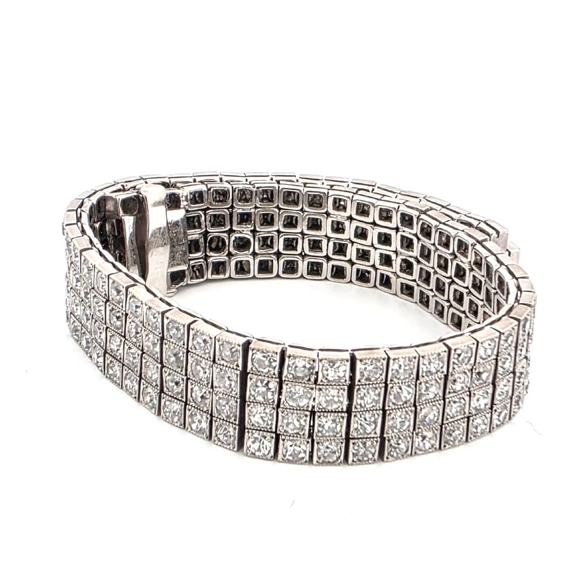 Three-strand Bracelet By S.j. Phillips Ltd., In Platinum And Diamonds-photo-3