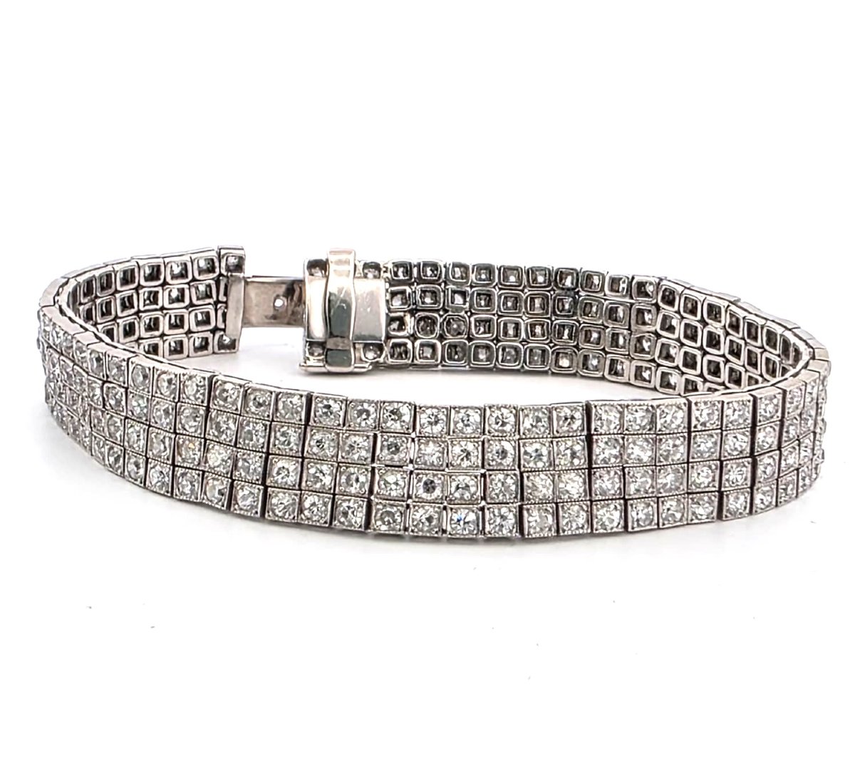 Three-strand Bracelet By S.j. Phillips Ltd., In Platinum And Diamonds-photo-4