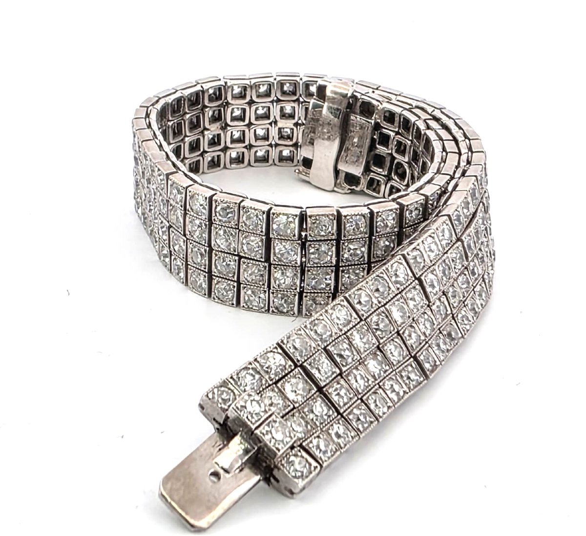 Three-strand Bracelet By S.j. Phillips Ltd., In Platinum And Diamonds-photo-1