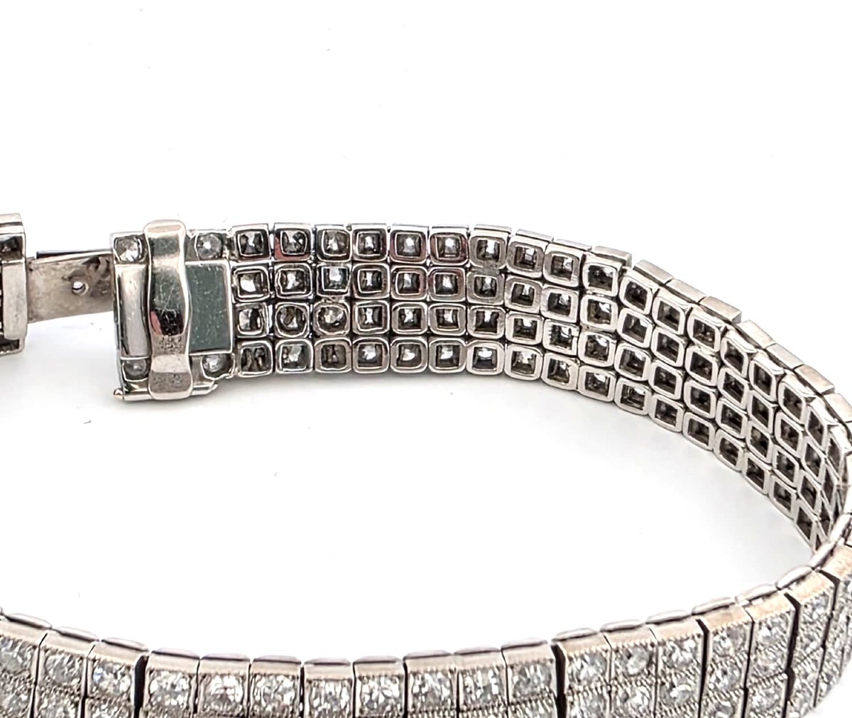 Three-strand Bracelet By S.j. Phillips Ltd., In Platinum And Diamonds-photo-2