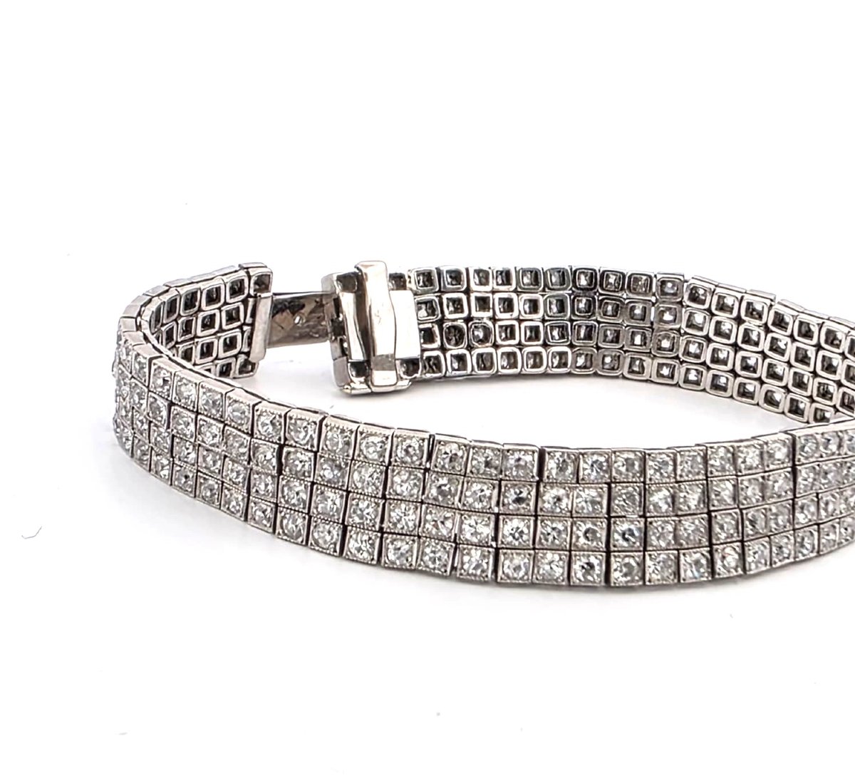 Three-strand Bracelet By S.j. Phillips Ltd., In Platinum And Diamonds-photo-4